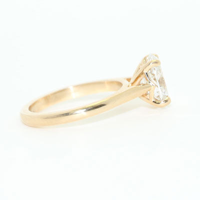 1.5ct Oval Lab Grown Diamond Ring 14k Yellow Gold LG908