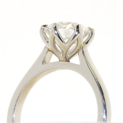 1.5ct round lab-grown diamond ring platinum custom engagement ring 6 claw setting