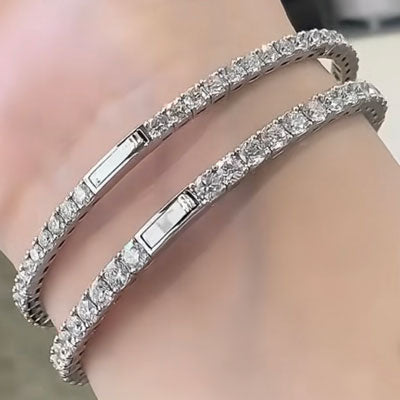 2.30 Carats Lab Diamond Eternity Bangle Bracelet 14K White Gold EBB2.30