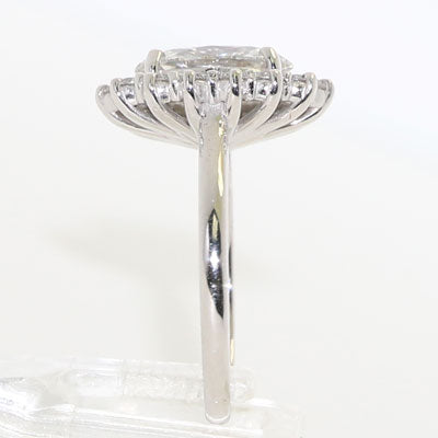 Oval Diamond Engagement Rings Halo Style 14k White Gold ER-14