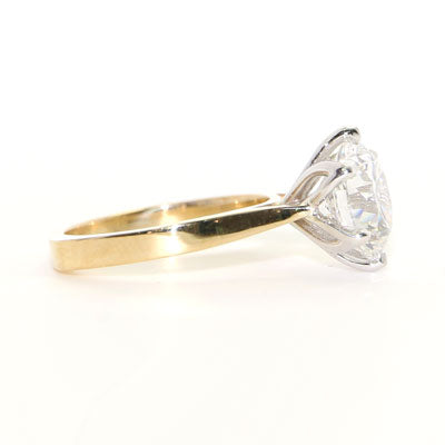 3ct Lab Grown Round cut Diamond Engagement Ring 14k Yellow Gold LG911