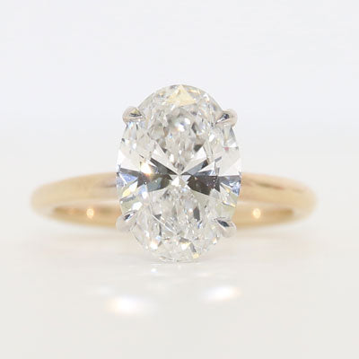 3ct Oval cut Lab Grown Diamond Engagement Ring 14k Yellow Gold LG909