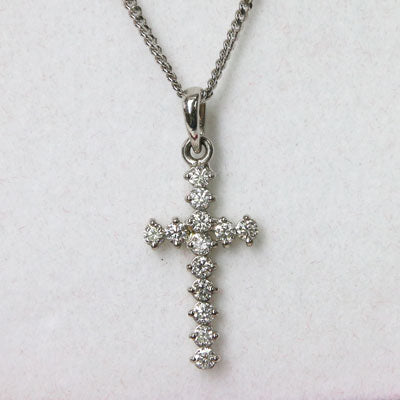 Diamond Cross Pendant 10k Gold P36
