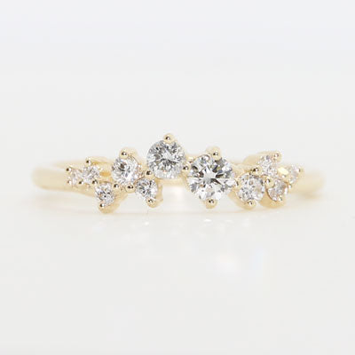 Floating Lab Diamonds Wedding Band 14k Yellow Gold mer-p07