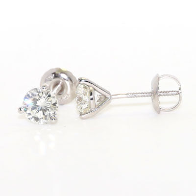 Martini Studs Earrings 1ct TW Lab Grown Diamonds 14k White Gold