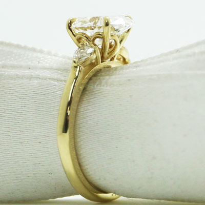 Oval and Pear cut Lab Diamonds Engagement Ring 14k Yellow Gold ER-05