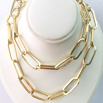 Paperclip Style Chain 10k Yellow Gold PCC