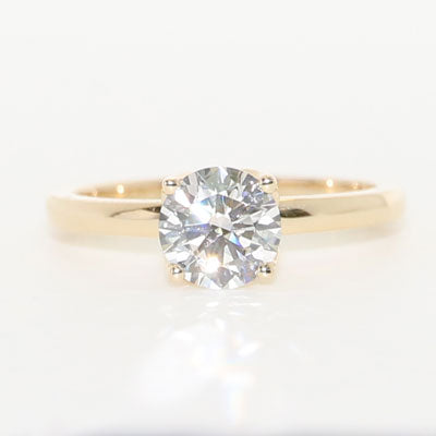 Petal Style 1ct Lab Grown Round cut Diamond Solitaire Engagement Ring 14k Yellow Gold LG903