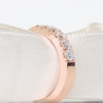 Rose Gold Diamonds Wedding Band 5 Stone Ring Lab Grown Diamonds