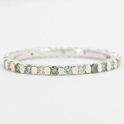 1.6mm Tension Style Eternity Color Diamond Band 14k White Gold
