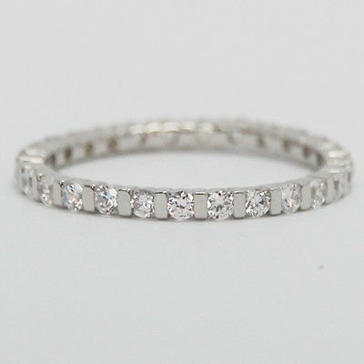 V2 1.7mm Tension Style Eternity Wedding Band 14k White Gold