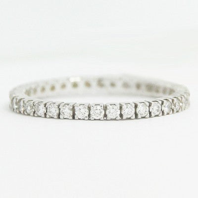 AHL-99922  1.7mm Thin Four Prong Eternity Wedding Band 14k White Gold