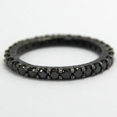 2.0mm Designed Black Rhodium Plated Eternity Band 14k Gold