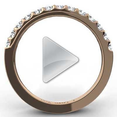 2.0mm French Cut Pave Wedding Band 14k Rose Gold