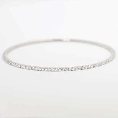 2.26 Carats Eternity Bangle Bracelet 14K White Gold EBB2.26