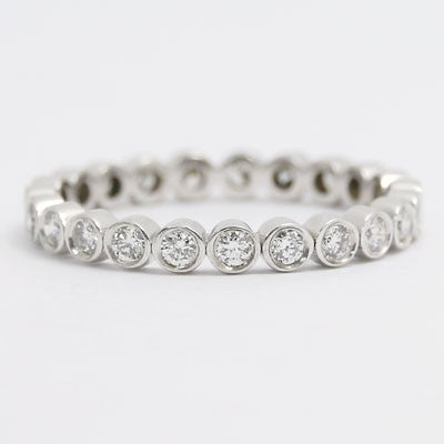 BWB 2.5mm Bezel Set Eternity Wedding Band in 14k White Gold