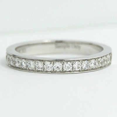 W93985 2.6mm Half Eternity Pave Channel Diamond Band 14k White Gold