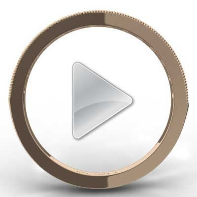 2.6mm Bead Set Milgrain Channel Band 14k Rose Gold