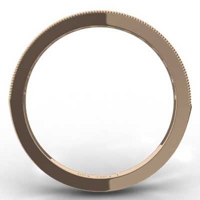 W93312R-(2.6mm) Bead Set Milgrain Channel Band 14k Rose Gold