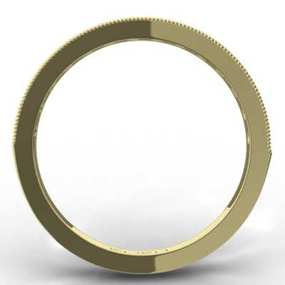 2.6mm Bead Set Milgrain Channel Band 14k Yellow Gold