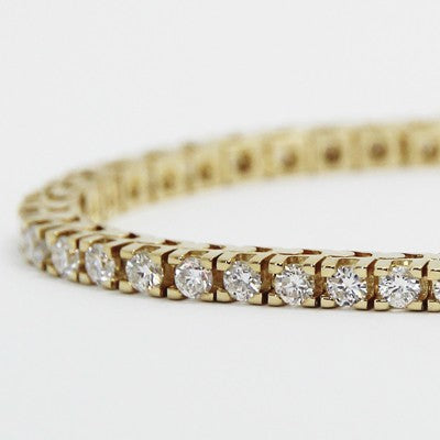 3.00 Carats Claw Set Tennis Bracelet 14K Yellow Gold YTB3