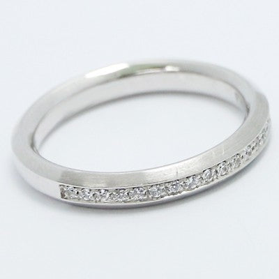 W93888 3.1mm Channel Set Brushed Diamond Wedding Band 14k White Gold