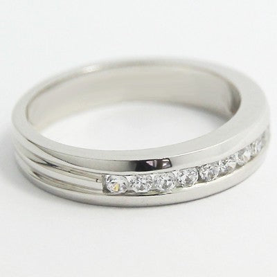 3.8-4.1mm Designed Band Wedding Ring 14k White Gold