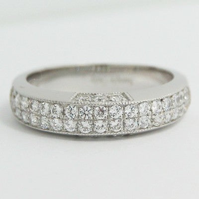 W93318 4.5-5.0mm Milgrain Design European Band 14k White Gold