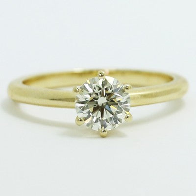6 Prong Solitaire Diamond Engagement Ring 14k Yellow Gold MER-P01