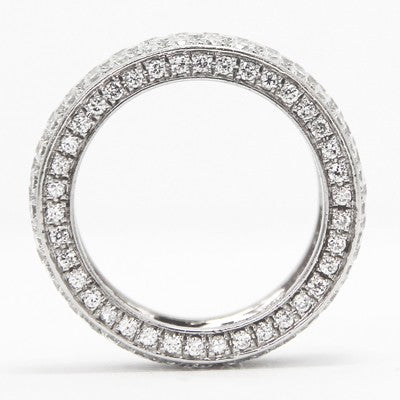 L93807-(7.85mm) Six Row Diamond Eternity Wedding Band 14k White Gold