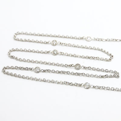 Diamonds and Chain in 14k White Gold DC-06