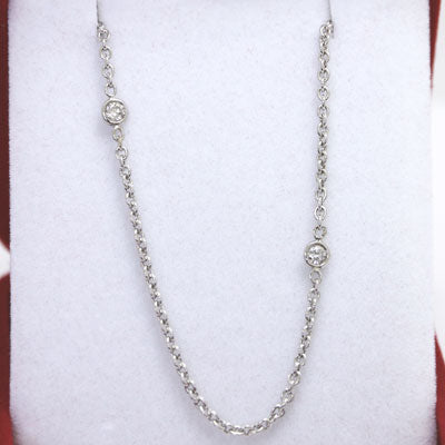 Diamonds and Chain in 14k White Gold DC-02