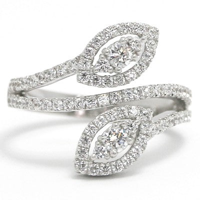 Amazing French Cut Eye Design Silver Ring