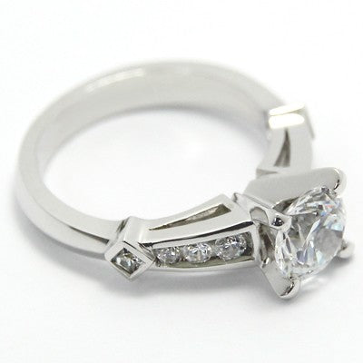 Channel Set Diamond Accent Ring 14k White Gold