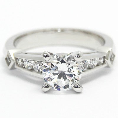 Channel Set Diamond Accent Ring 14k White Gold