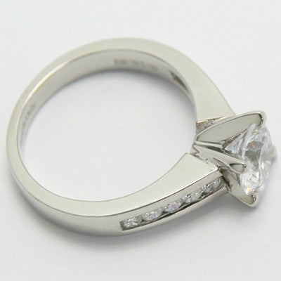Channel Set Diamond Engagement Ring 14k White Gold