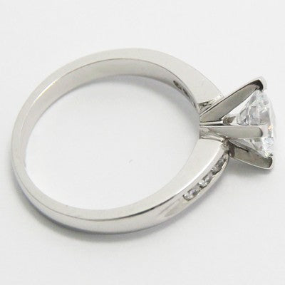 Channel Set Engagement Ring 14k White Gold