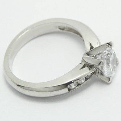 Channel Set Tapered Diamond Ring 14k White Gold E93337