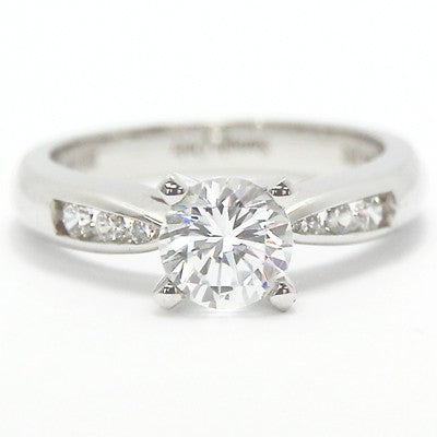 Channel Set Tapered Diamond Ring 14k White Gold E93337