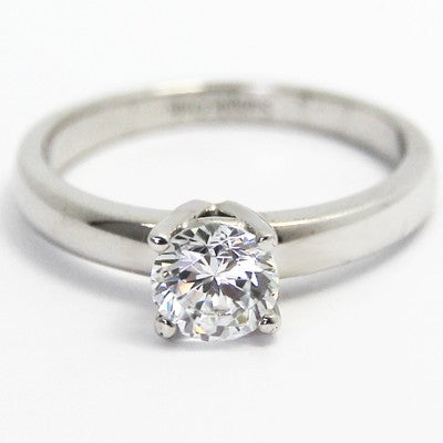 Classic 4 Claw Solitaire Ring 14k White Gold