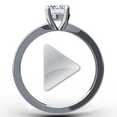 Classic 4 Claw Solitaire Ring 14k White Gold