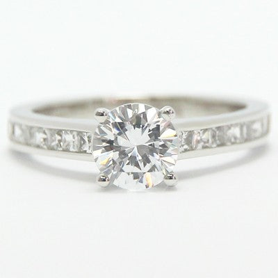 Classic Channel Princess Cut Diamond Ring 14k White Gold E93990