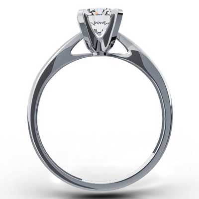 Classic Tapered Diamond Ring 14k White Gold