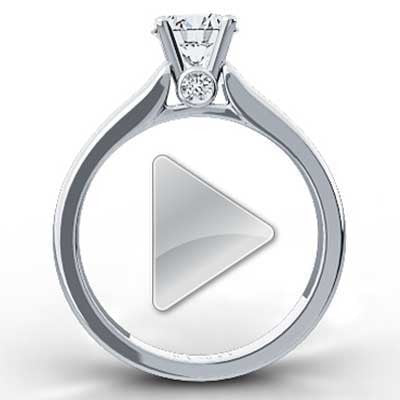 Comfort Fit Diamond Accented Solitaire Ring 14k White Gold MS1000