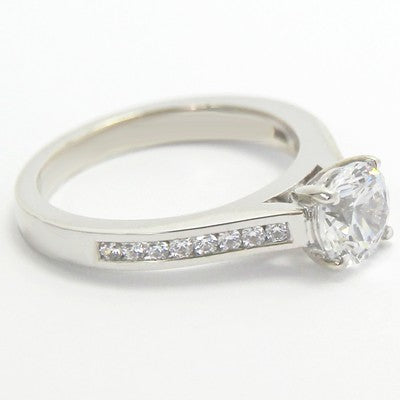 Contemporary Channel Set Diamond Ring 14k White Gold