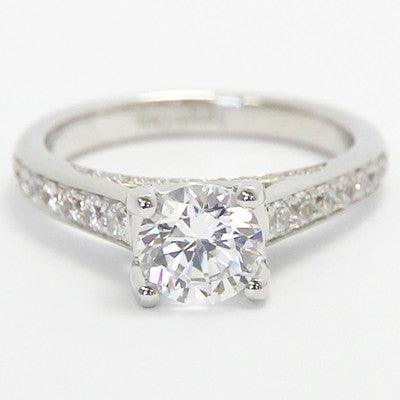 E93863-Crown Diamonds Engagement Ring 14k White Gold
