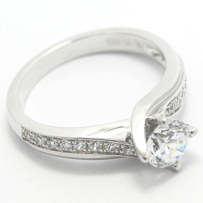 Curved Engagement Ring 14k White Gold E93664