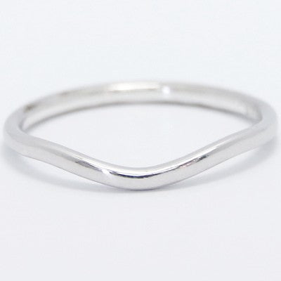1.5mm Curved Plain Wedding Band 14k White Gold MER-K05