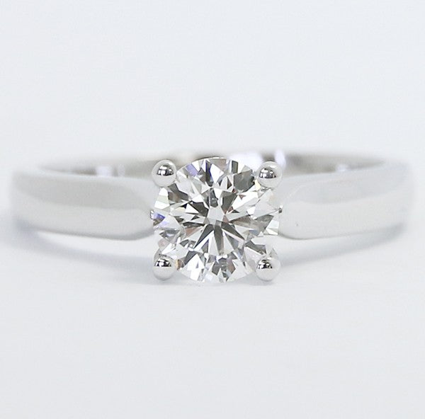 Custom Solitaire Diamond Engagement Ring 14k White Gold