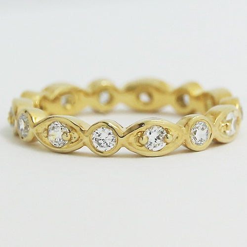 L93812Y-C-(3.3-2.2mm) Designed Diamond Eternity Wedding Band 14k Yellow Gold